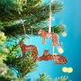 Personalised Tiger Family Christmas Hanging Decorations, thumbnail 1 of 2