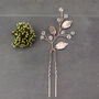 Rose Gold Plated Leaves And Crystal Hair Pin, thumbnail 3 of 3