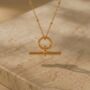 Delicate T Bar Necklace 18k Gold Plated, thumbnail 2 of 5
