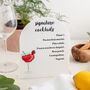 Personalised Cocktail Freestanding Acrylic Menu Sign, thumbnail 1 of 5