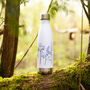 Inky Wildflower Thermal Bottle With Personalisation, thumbnail 4 of 12