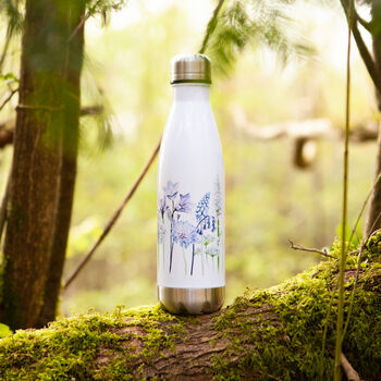 Inky Wildflower Thermal Bottle With Personalisation, 4 of 12