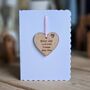 Personalised New Baby Hanging Heart Decoration And Card, thumbnail 2 of 4