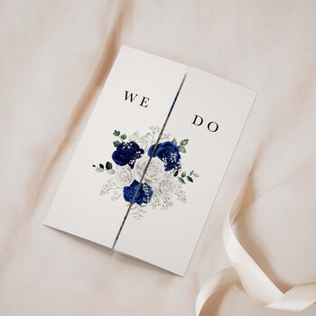 Blue Rose Gatefold Wedding Invitations, 2 of 5