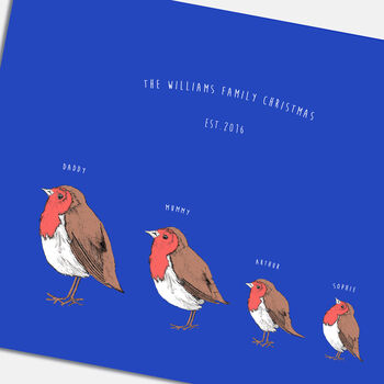 Personalised Family Christmas Robins Print, 5 of 6