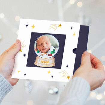 Personalised Baby’s First Christmas Photo Reveal Card, 2 of 7