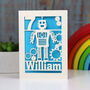 Personalised Papercut Robot Birthday Card, thumbnail 2 of 5