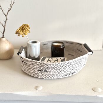 Black And White Patterned Rope Tray, 3 of 3