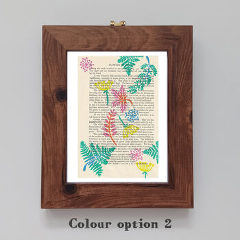 Fern Wood Block Print Vintage Book Page, 3 of 6