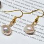 Baroque Pearl Gold And Sterling Silver Earrings, thumbnail 3 of 3