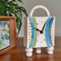 Carriage Mantel Ceramic Clock With Feet And Handle, thumbnail 5 of 9