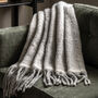 Soft Grey Faux Mohair Fringed Throw, thumbnail 1 of 4