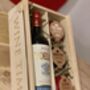 Personalised Rioja And Cheese Wooden Hamper, thumbnail 3 of 4