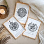 Set Of Three Arabic Calligraphy Quran Verses Posters Islamic Wall Art, thumbnail 7 of 7