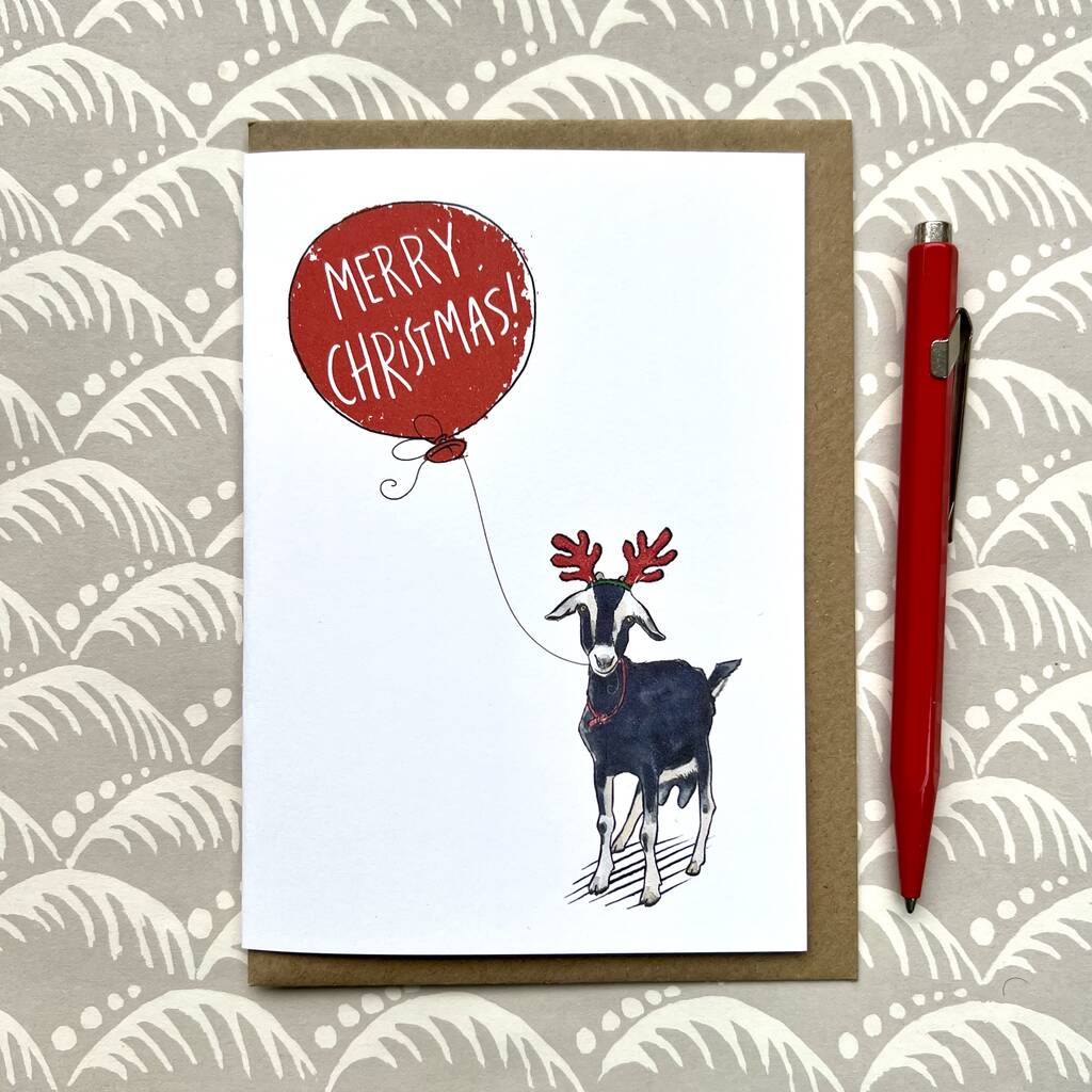 Goat Christmas Card, 1 of 3