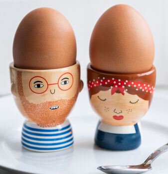 Set Of Hipster Egg Cups, 3 of 3