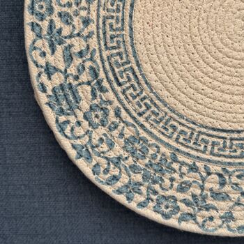 Round Placemats, Boho Print Cotton Coffee Table Mat, 6 of 12