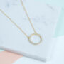 Chora Circle Gold Plated And Cubic Zirconia Necklace, thumbnail 1 of 4