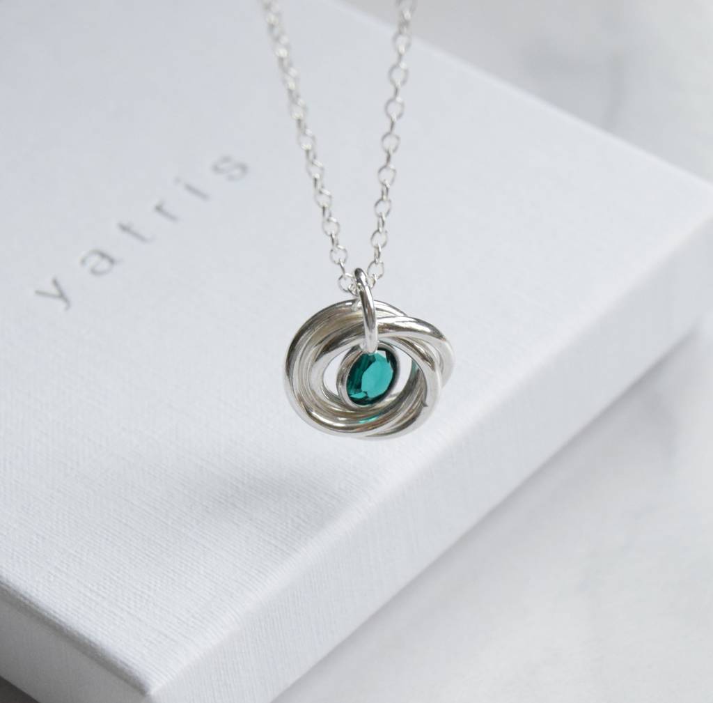 Infinity Circle Birthstone Necklace, 1 of 4