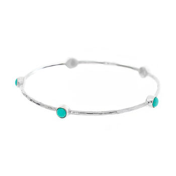 Sterling Silver Turquoise Gemstone Bangle, 6 of 8