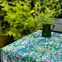 Cottage Garden Teal Water Resistant Outdoor Tablecloth, thumbnail 3 of 6