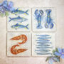 Seafood Italian Marble Coasters, thumbnail 2 of 6