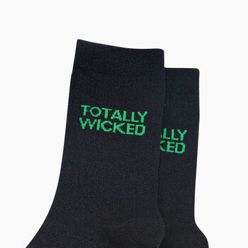 Totally Wicked Combed Cotton Glitter Socks In Black, 2 of 4