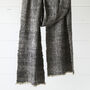 Fair Trade Woven Soft Yak Wool Raw Silk Unisex Scarf, thumbnail 10 of 12