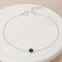 Personalised Sterling Silver May Birthstone Emerald Bracelet, thumbnail 2 of 11