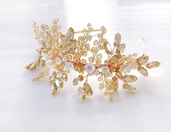 Gold Flower Bridal Headpiece, 4 of 5