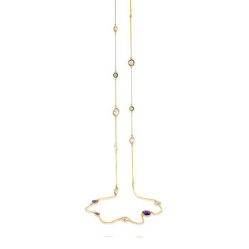 Chennai 18ct Gold Plated Gemstone Long Necklace, 3 of 4