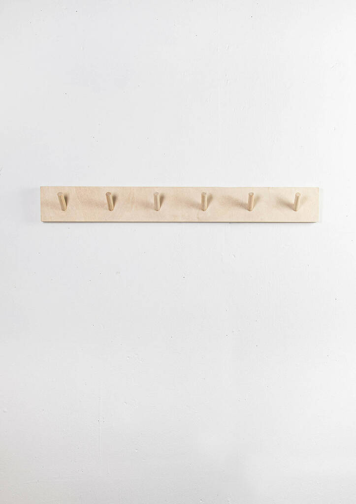 Birch Plywood Coat Rack Wall Hooks By Little Deer