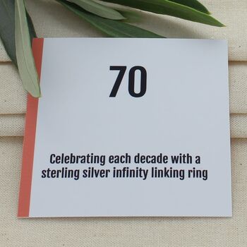 70th Birthday Infinity Ring Hoop Earrings, 8 of 8