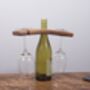 Reclaimed Oak Wine Bottle And Glass Holder, thumbnail 1 of 9