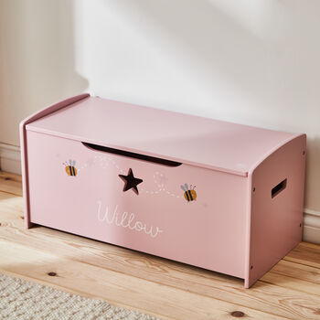 Personalised Large Pink Bee Toy Box, 4 of 4
