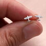Sterling Silver Tiny Little Aeroplane Earrings, thumbnail 2 of 4