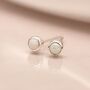 Mini Sterling Silver White Opal Stud Earrings, thumbnail 4 of 9