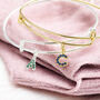 Gold Plated Or Silver Plated Birthstone Initial Bangle, thumbnail 1 of 7