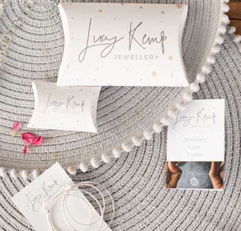 Sterling Silver Square Bead Charm Hoops, 2 of 2