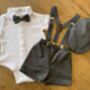 Ring Bearer Christening 4pc Grey Suit Brace Set, thumbnail 2 of 5