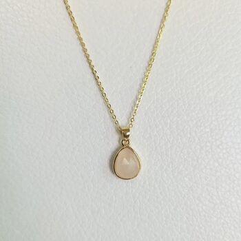 18ct Gold Plated Rose Gemstone Necklace, 2 of 2