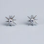 Sterling Silver Crystal Star Stud Earrings, thumbnail 1 of 5