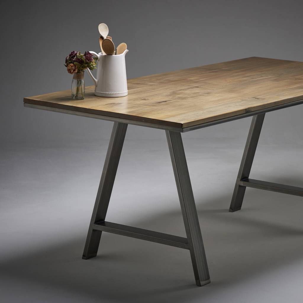 Solid Maple Dining Table Choice Of Steel Leg Designs By ...