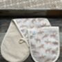 Giddy Up Taupe Cotton Linen Double Oven Gloves, thumbnail 4 of 4