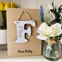 Personalised New Baby Alphabet Letter Wooden Card, thumbnail 2 of 4