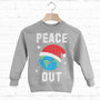Peace Out Children's Christmas Sweatshirt, thumbnail 4 of 5