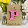 Personalised 9th Letter Birthday Wooden Keepsake Card, thumbnail 4 of 5