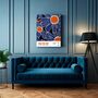 Japan Blue Retro Flowers Art Print, thumbnail 3 of 3