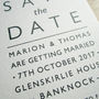 Modern Typography Wedding Save The Date Card, thumbnail 4 of 12