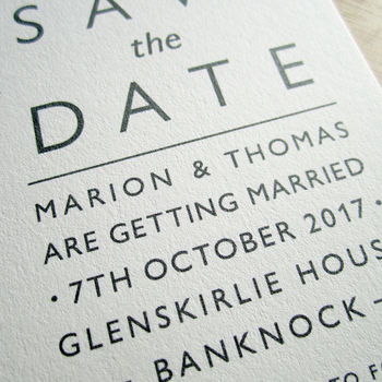 Modern Typography Wedding Save The Date Card, 4 of 12
